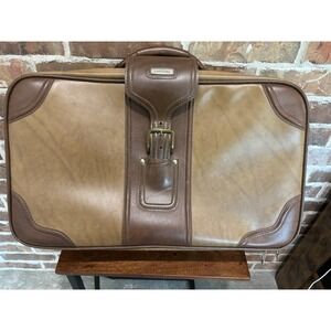 Vintage Samsonite Luggage - Two Tone Brown - Strap With Buckle - Great Condition